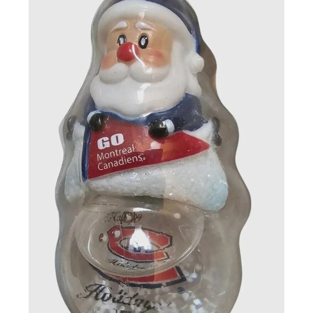 Montreal Canadien Santa Snow Globe Ornament Collectible Christmas Tree NHL New